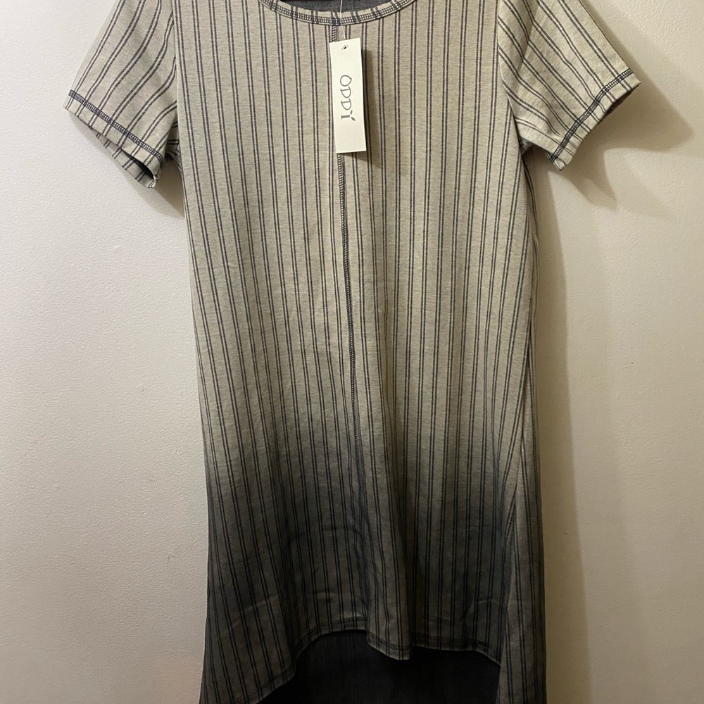 ODDY- fitted, high low dress. Size large